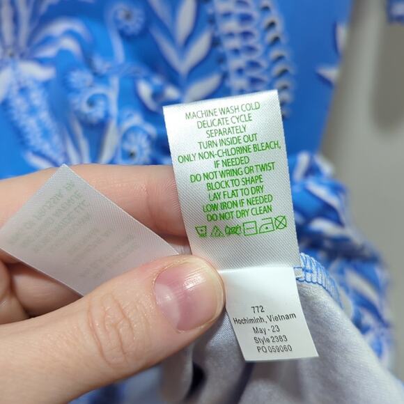 Lilly Pulitzer Ophelia Swing Dress Women's XS Have It Both Rays 3/4 Sleeve Blue - Picture 8 of 8